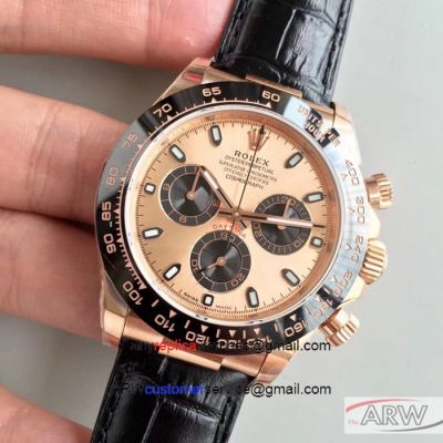 Noob Factory Rolex Replica Daytona Rose Gold Ceramic Bezel Watch 40mm